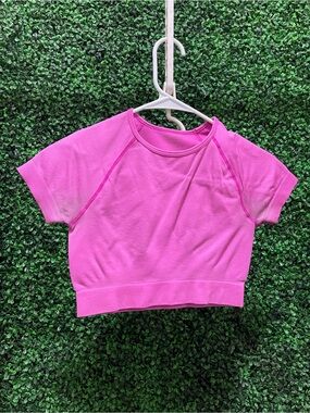 Girls' Pink Short Sleeve Crop Top